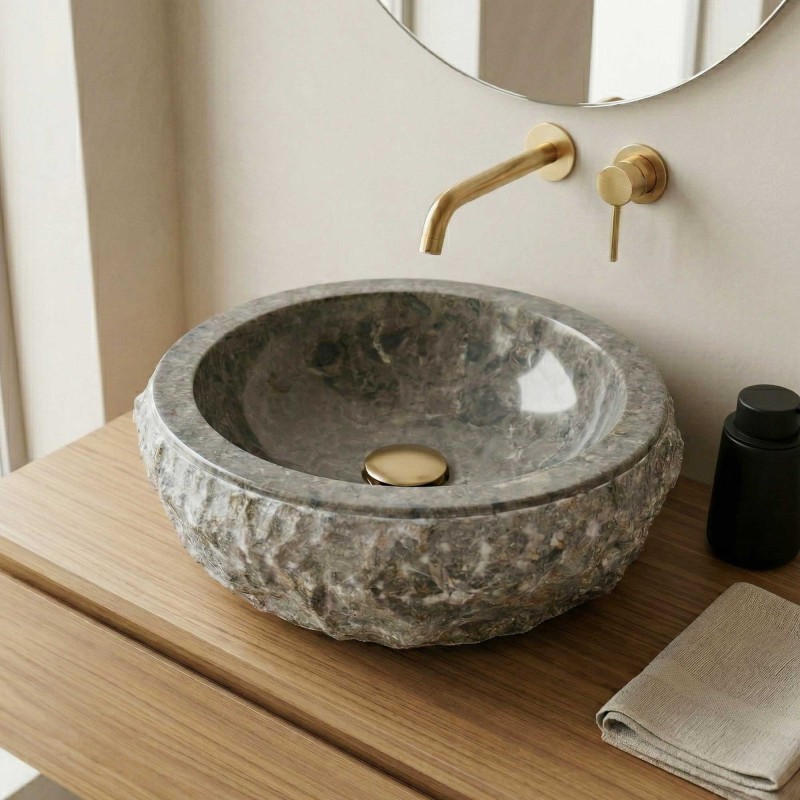 Vasque de salle bain à poser en pierre - Big Marmo