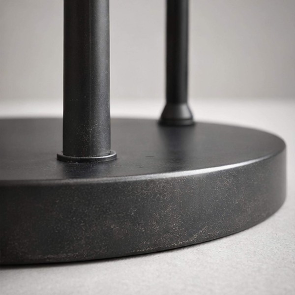 Lampadaire à poser en métal brun avec abat-jour en verre opalin - Barton