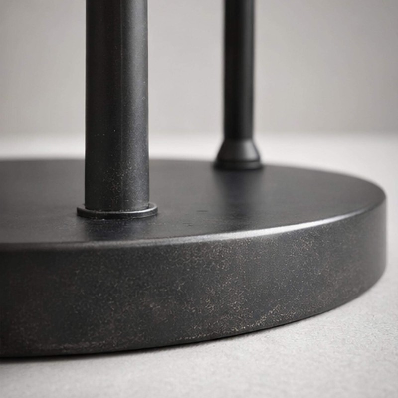 Lampadaire à poser en métal brun avec abat-jour en verre opalin - Barton