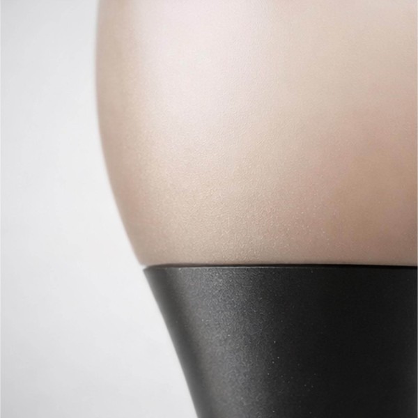 Lampadaire à poser en métal brun avec abat-jour en verre opalin - Barton