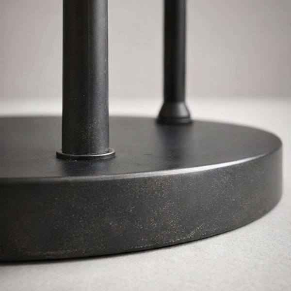 Lampadaire design en métal brun et abat-jour en verre opalin - Barton