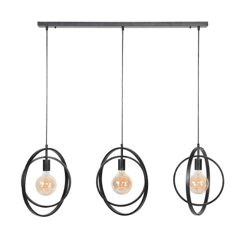 Luminaire en suspension industriel en métal noir - Altis