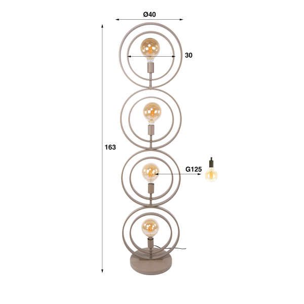 Lampadaire de salon industriel en métal - Altis