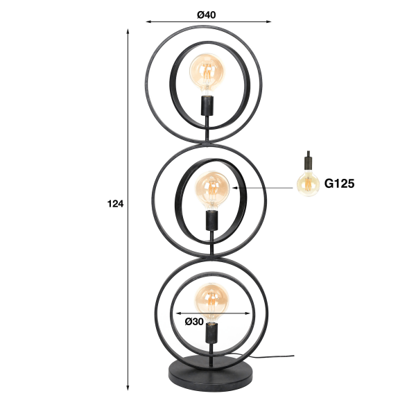 Lampadaire de salon industriel en métal - Altis