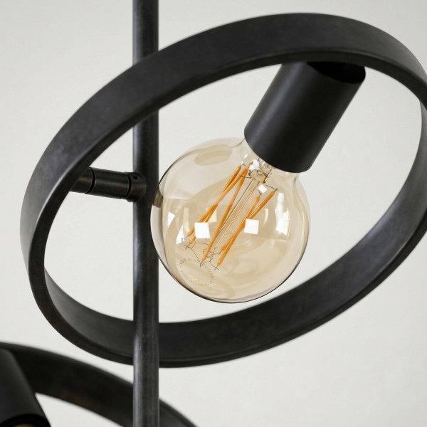 Plafonnier industriel en métal noir - Huxley