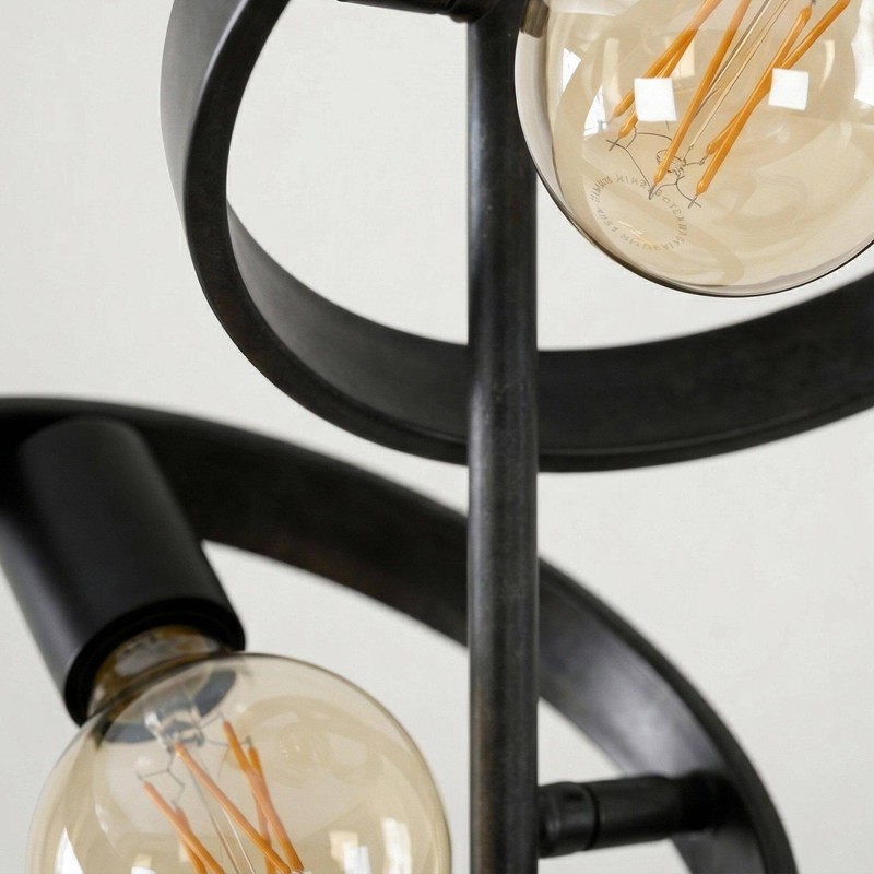 Plafonnier industriel en métal noir - Huxley