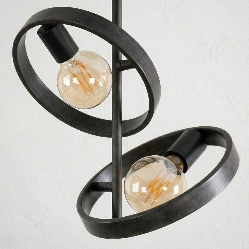 Plafonnier industriel en métal noir - Huxley