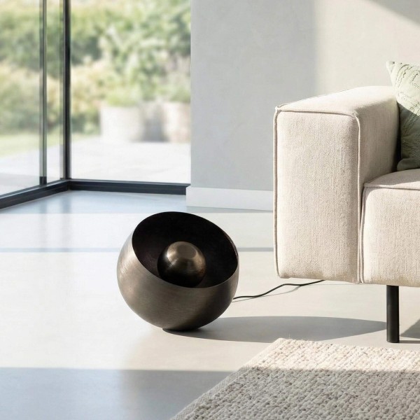 Lampe de salon à poser en métal noir et or - Grayson