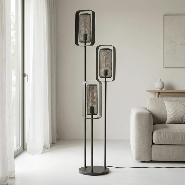 Lampadaire de salon en métal style industriel - Mesh Rotate