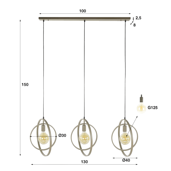 Luminaire en suspension industriel en métal - Altis