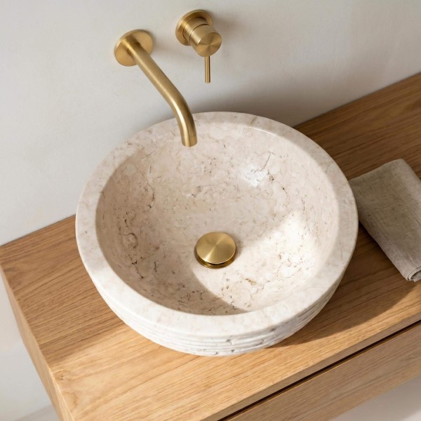 Vasque de salle bain à poser en pierre - Baskom