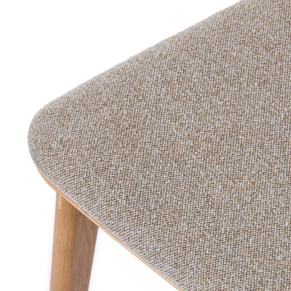Chaise de salle à manger en chêne naturel et tissu gris - Lima