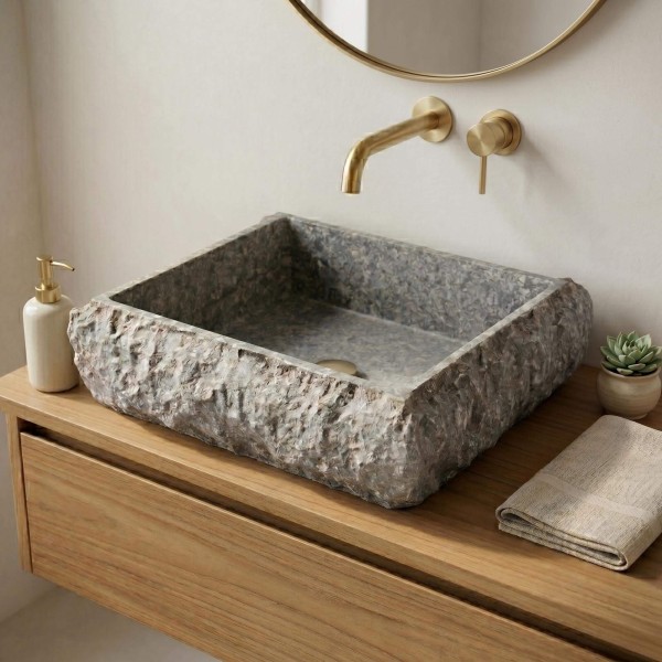 Vasque de salle bain à poser en pierre - Marmo