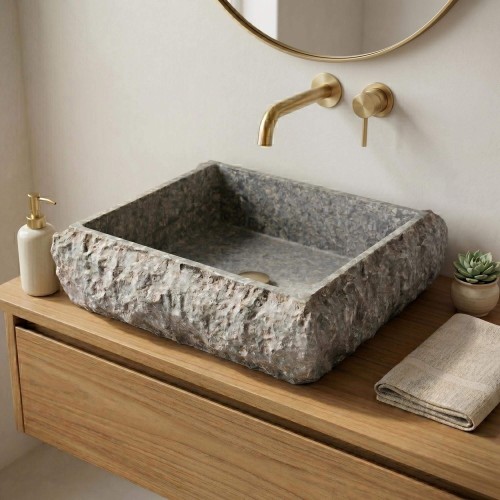 Vasque de salle bain à poser en pierre - Marmo
