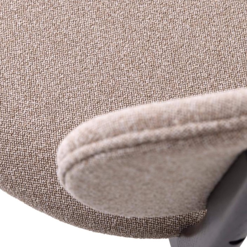 Chaise de salle à manger en bois de chêne et tissu taupe - Stilo