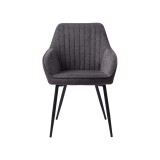 Chaise de salle à manger en tissu couleur anthracite - Nolan Stripe