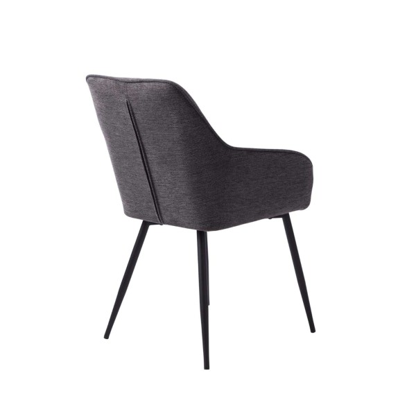 Chaise de salle à manger en tissu couleur anthracite - Nolan Stripe