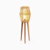 Lampe sur pied en rotin et bois de teck - Yumi