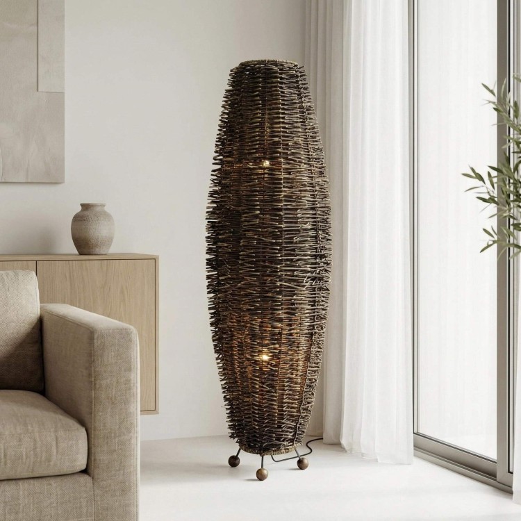 Lampe sur pied en rotin - Aiko