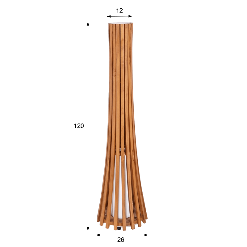 Lampe sur pied en bois de teck H120 cm - Liven