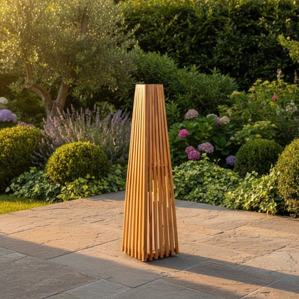 Lampe sur pied en bois de teck H100 cm - Taro