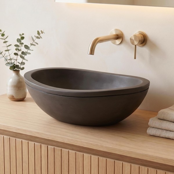 Vasque en béton anthracite profond - Mineral blend