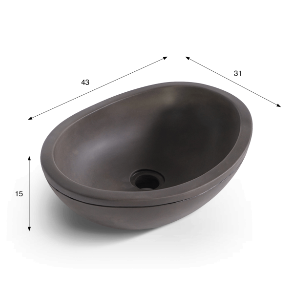 Vasque en béton anthracite profond - Mineral blend