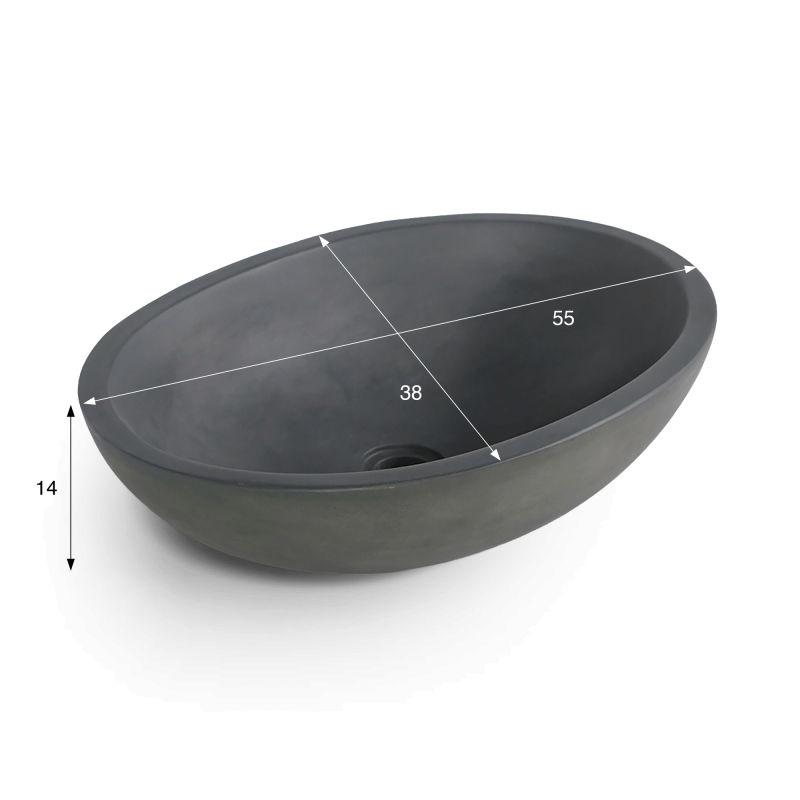 Vasque en béton ovale - Vert cuivré - Raw Blend