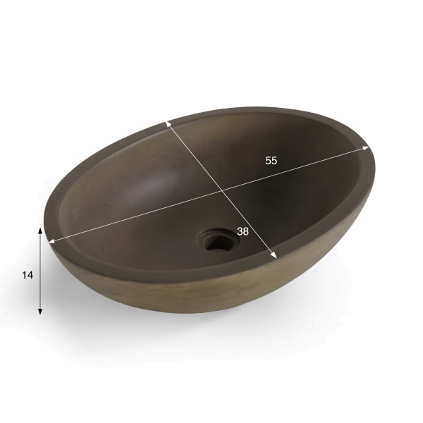 Vasque en béton ovale - Couleur naturelle - Raw Blend