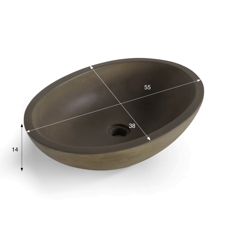 Vasque en béton ovale - Couleur naturelle - Raw Blend