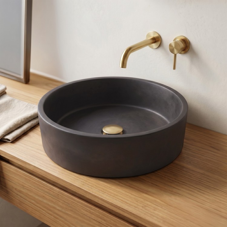 Vasque ronde en béton - Anthracite profond - Mineral