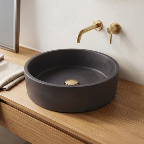 Vasque ronde en béton - Anthracite profond - Mineral