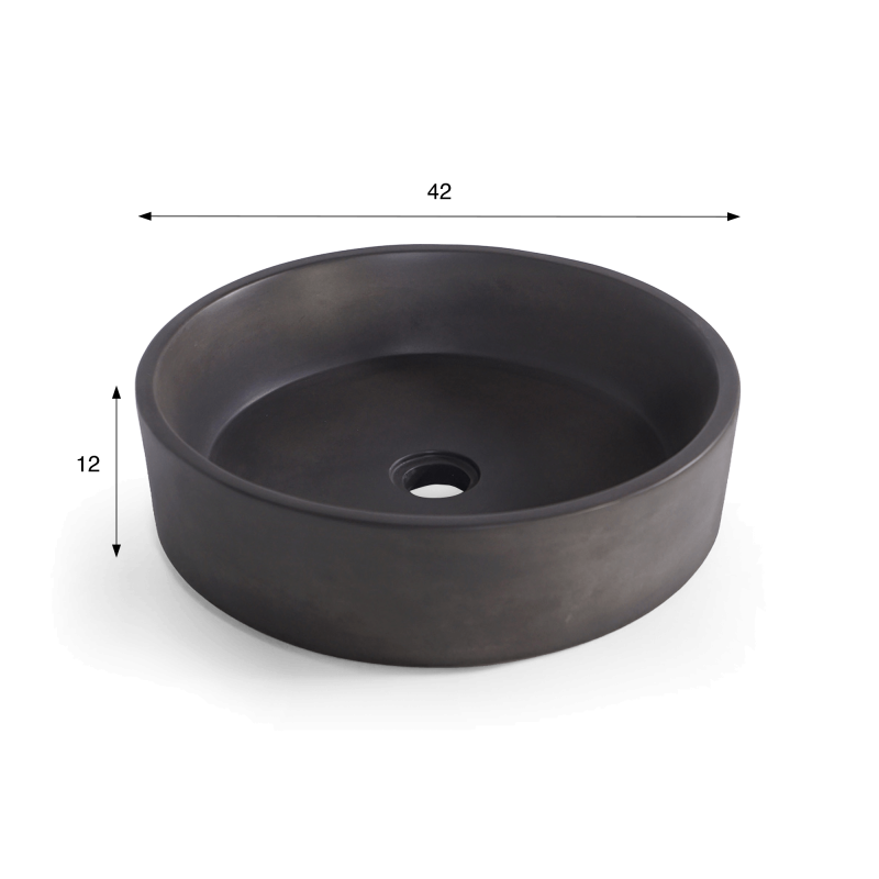 Vasque ronde en béton - Anthracite profond - Mineral