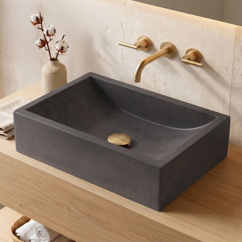 Vasque en béton rectangulaire - Anthracite profond - Pure Cast