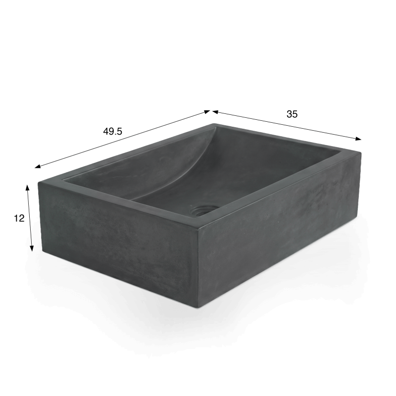 Vasque en béton rectangulaire - Vert cuivré - Pure Cast
