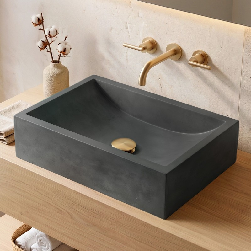 Vasque en béton rectangulaire - Vert cuivré - Pure Cast