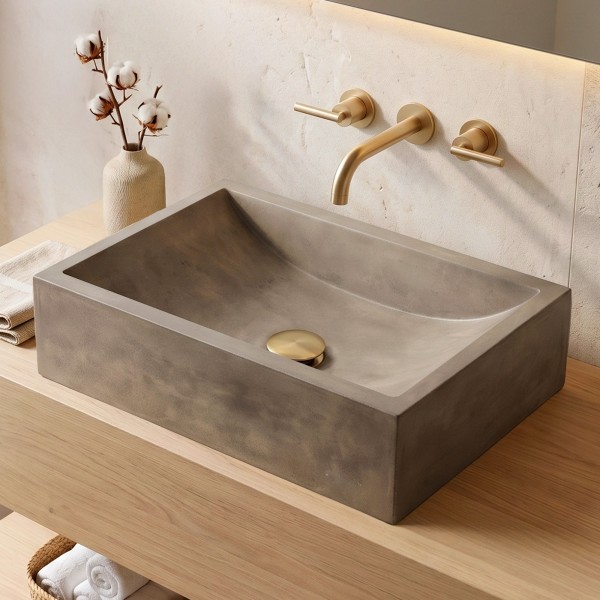 Vasque en béton rectangulaire - Couleur naturelle - Pure Cast