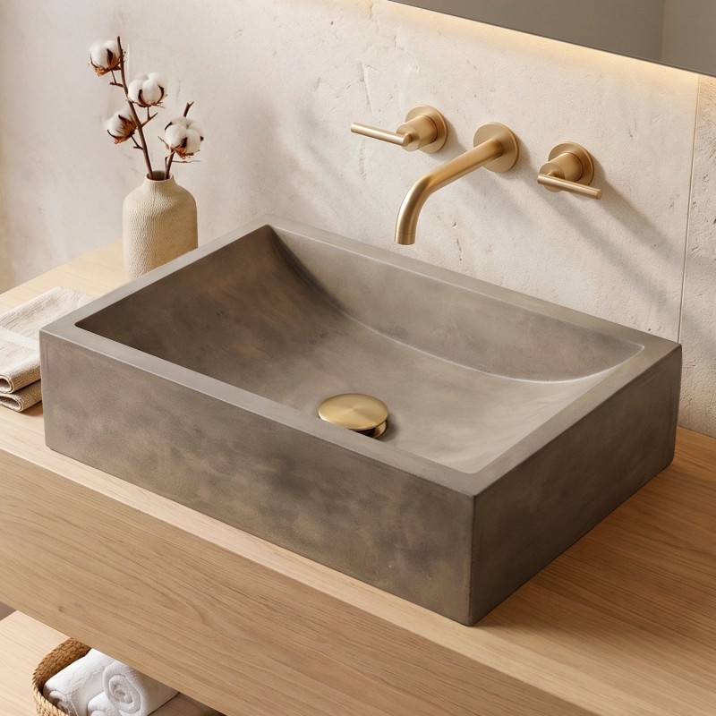 Vasque en béton rectangulaire - Couleur naturelle - Pure Cast