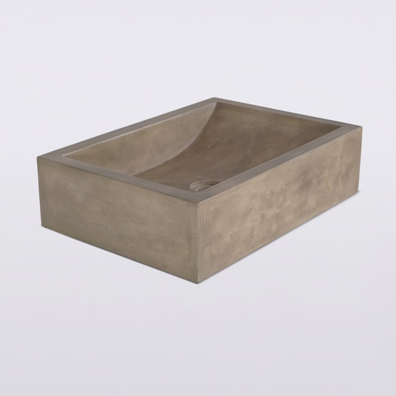Vasque en béton rectangulaire - Couleur naturelle - Pure Cast