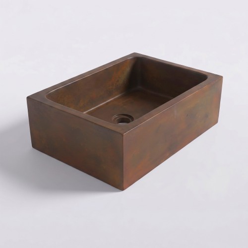 Vasque en béton rectangulaire - Brun vintage - Slate Wave
