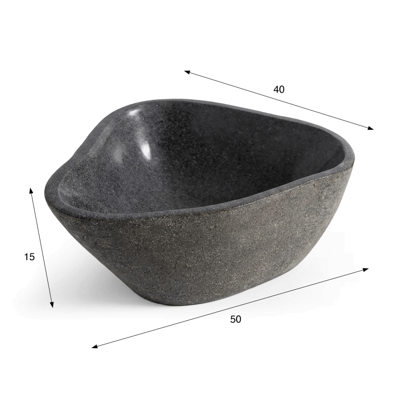 Vasque de salle bain à poser en pierre polie - River Stone