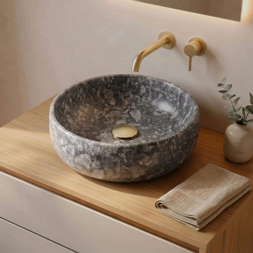 Vasque de salle bain à poser en pierre - Rose