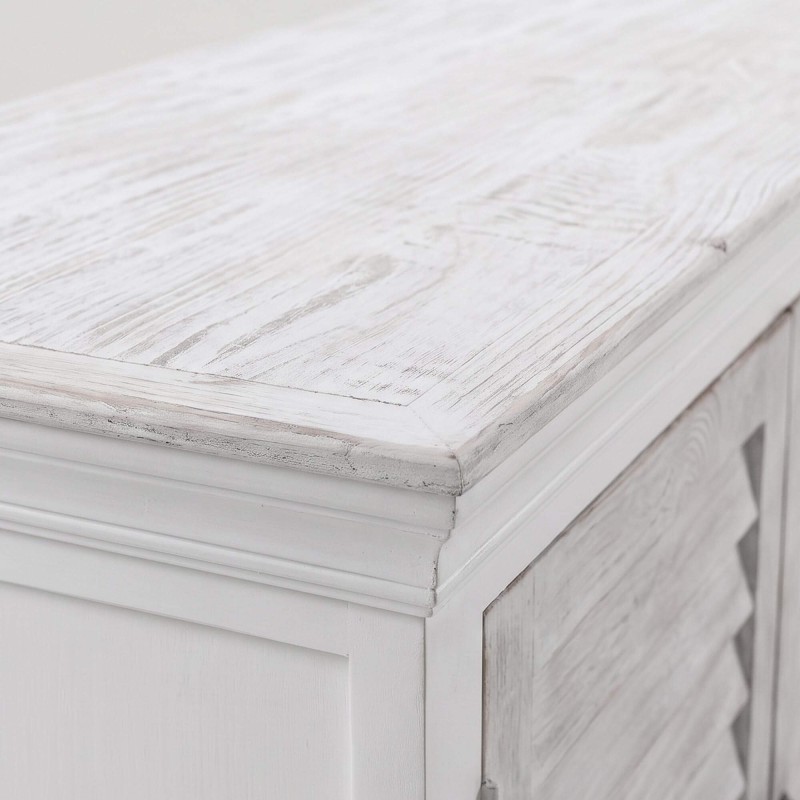 Bahut de salle à manger en bois naturel blanc  210 cm - Sea side