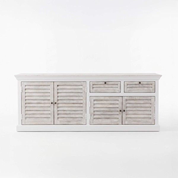 Bahut de salle à manger en bois naturel blanc  210 cm - Sea side