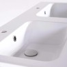 Meuble de salle de bain en bois massif de teck 120 cm, finition brillant - Olwen