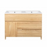 Meuble de salle de bain en bois massif de teck 120 cm - Olwen