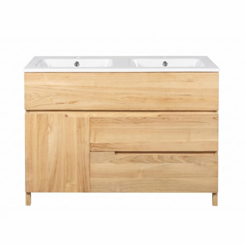 Meuble de salle de bain en bois massif de teck 120 cm - Olwen