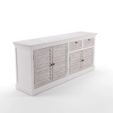 Bahut de salle à manger en bois naturel blanc 210 cm - Sea side