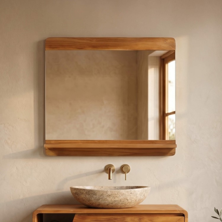 Miroir rectangulaire en teck massif - Amrita