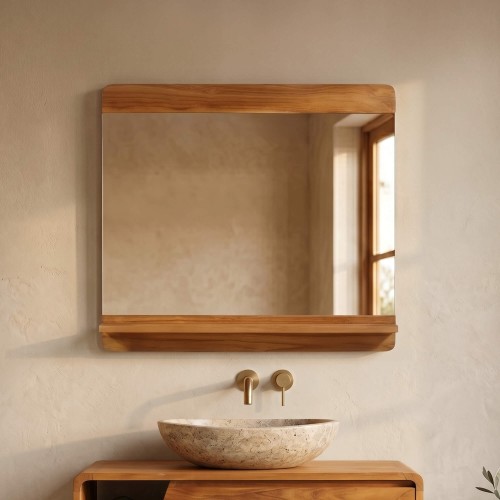 Miroir rectangulaire en teck massif - Amrita